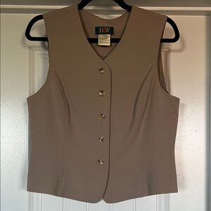 Vintage HW NEW YORK Tan Button-Up Vest